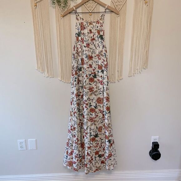 OLD NAVY Waist Defined Braided Strap Floral Maxi Dress White 3X Plus - Picture 2 of 14